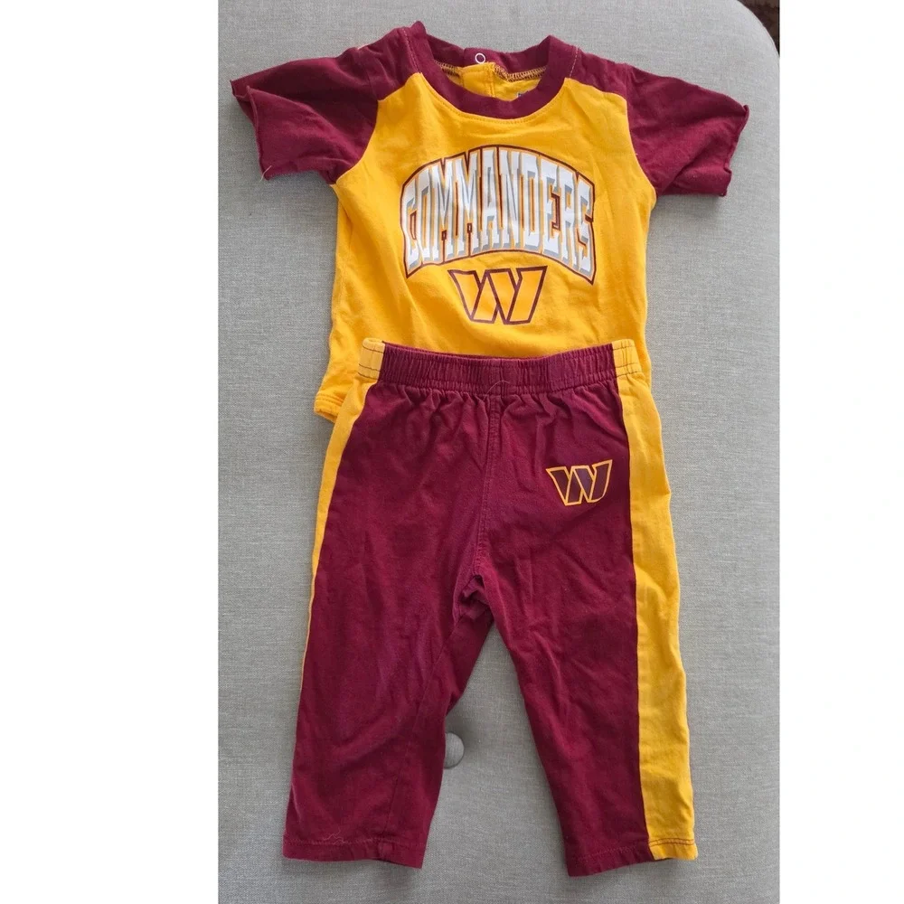 NFL Washington Commanders Baby Bodysuit Pants Set Burgundy Gold 6/9M unisex